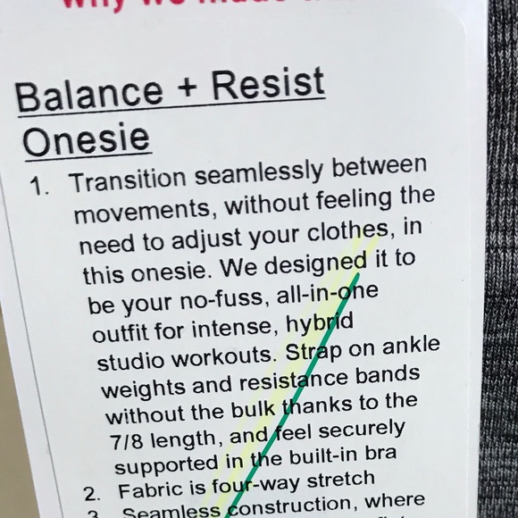 NWT LULULEMON BALANCE & RESIST ONESIE GRAY BLACK - Picture 5 of 7